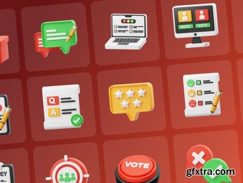 Polling And Survey 3D Icon Ui8.net