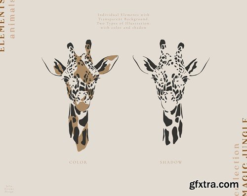 Giraffes Illustrations Portrait Vector Set ATP32EB