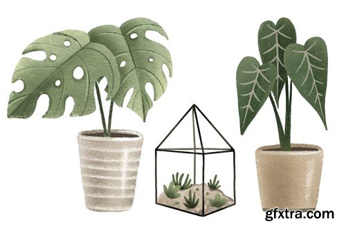 Cozy House Plants Clipart S2E437U