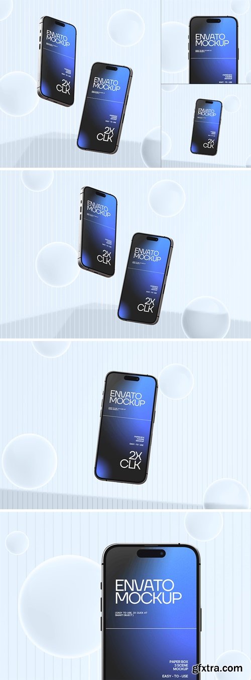 Iphone 15 Mockup Modern Set 7PM2KRU