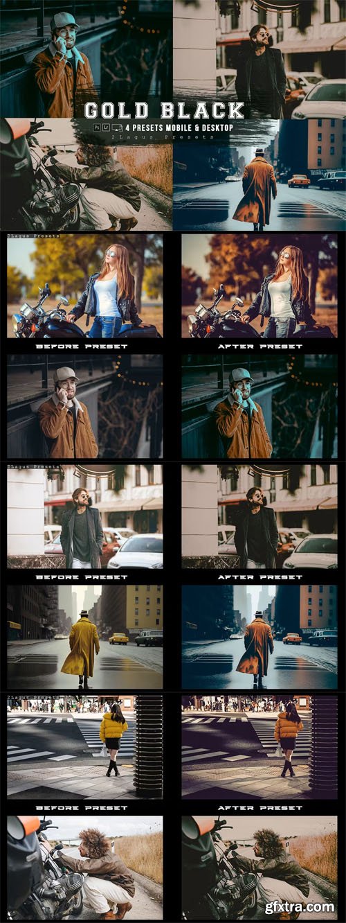 Gold and Black Lightroom Presets Mobile & Desktop