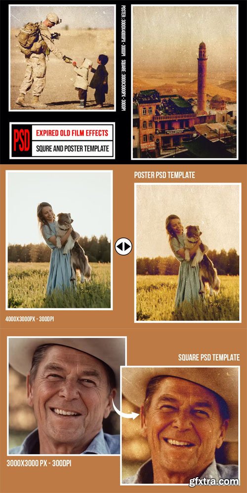 Square & Poster - Expired Old Film Effects