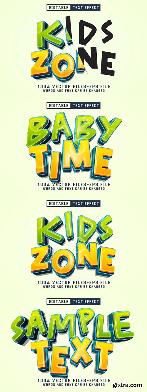 Kids Zone Editable Text Effect