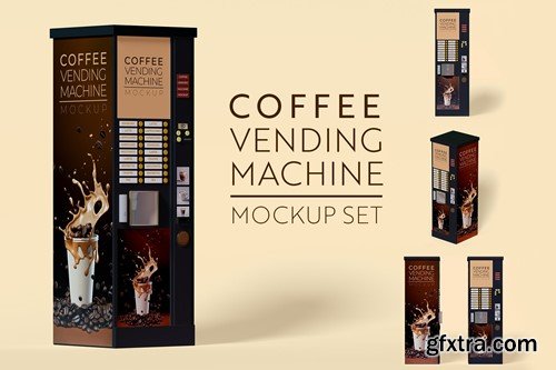 Coffee Vending Machine Mockup Set N9544R3 Coffee Vending Machine Mockup Set N9544R3