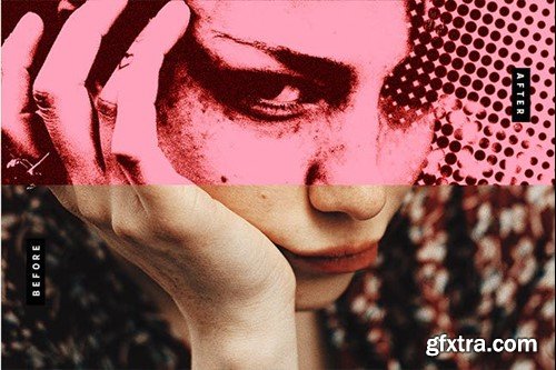 Halftone PSD Photo Effect PRAV5GQ Halftone PSD Photo Effect PRAV5GQ