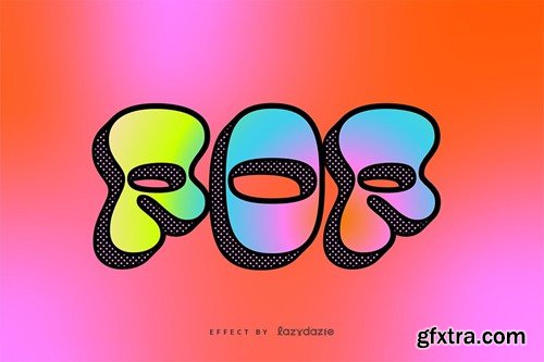 Bold & Colourful Text Effect Mockup J9EBSLL