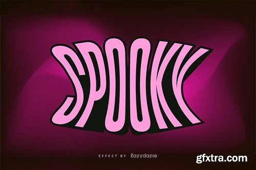 Warped Vector Text Effect Mockup WD7UDT5