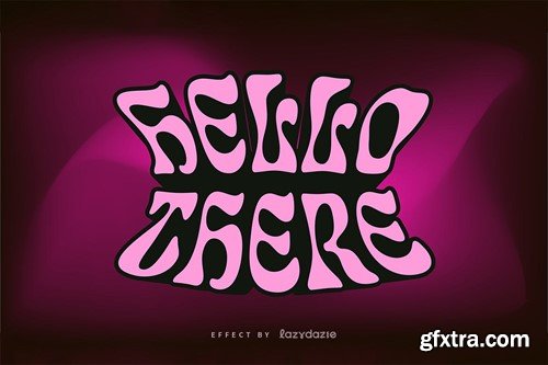 Warped Vector Text Effect Mockup WD7UDT5