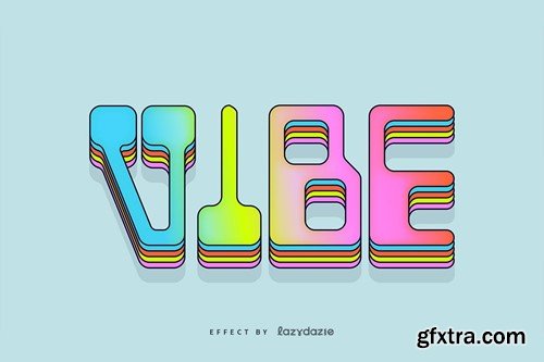 Colourful Gradient Vector Text Effect Mockup CUQXVUT
