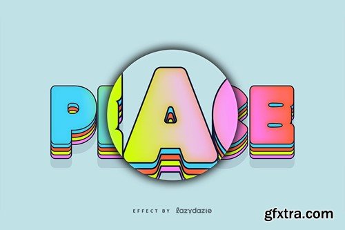 Colourful Gradient Vector Text Effect Mockup CUQXVUT