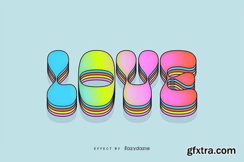 Colourful Gradient Vector Text Effect Mockup CUQXVUT