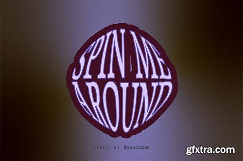 Round Warped Vector Text Effect Mockup VVX4XR5
