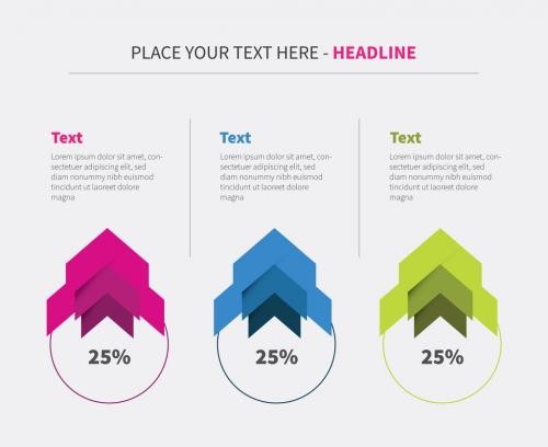 Three Section Colorful Upward Arrows Infographic Layout - 166710200