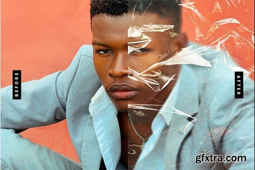 Plastic Wrap PSD Photo Effect QCFS34G