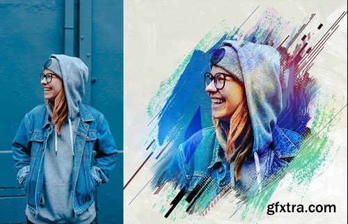 Abstract Art Portrait Photo Effect L7A2YMN