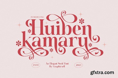 Hubein Kamaru Elegant Ligature Serif Font Typeface 6P4NB5N