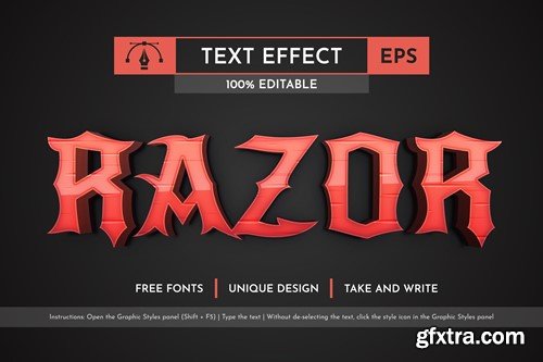 Blade - Editable Text Effect, Font Style AXFM3BN Blade - Editable Text Effect, Font Style AXFM3BN