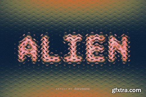 Colourful Distorted Glass Text Effect Mockup FYFVUFR