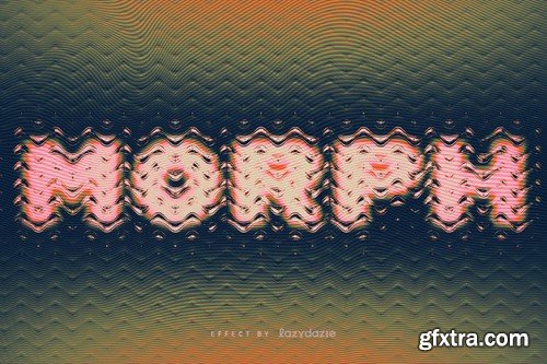 Colourful Distorted Glass Text Effect Mockup FYFVUFR