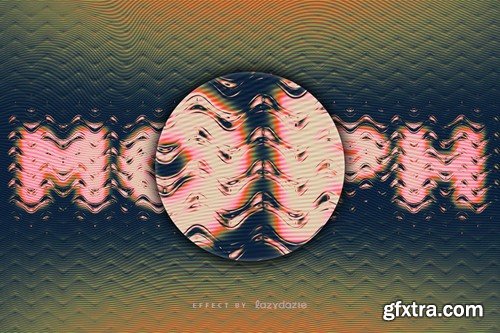 Colourful Distorted Glass Text Effect Mockup FYFVUFR