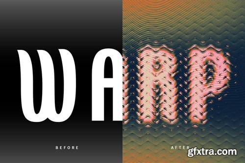 Colourful Distorted Glass Text Effect Mockup FYFVUFR
