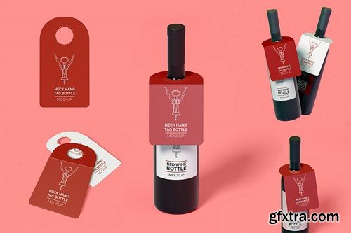 Bottle Neck Hang Tag Mockup Set MLP79WJ Bottle Neck Hang Tag Mockup Set MLP79WJ