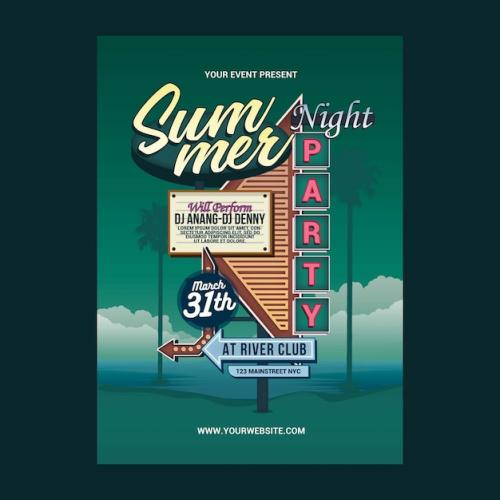 Premium PSD | Summer beach party flyer Premium PSD