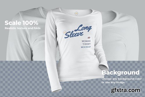 Long Sleeve T-Shirt Mockup JHSXH6R Long Sleeve T-Shirt Mockup JHSXH6R