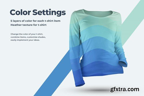 Long Sleeve T-Shirt Mockup JHSXH6R Long Sleeve T-Shirt Mockup JHSXH6R
