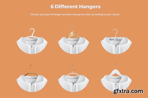 Front and Back Zip Hoodie Mockup On Hangers D59KXSY Front and Back Zip Hoodie Mockup On Hangers D59KXSY