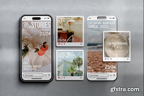 Instagram Stories and Post Mockup 4GB83J6 Instagram Stories and Post Mockup 4GB83J6