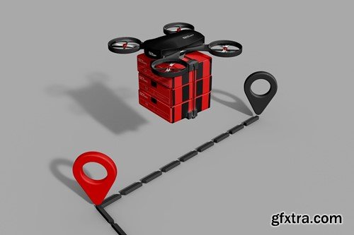 Delivery Drone Mockup PDRSEMB Delivery Drone Mockup PDRSEMB