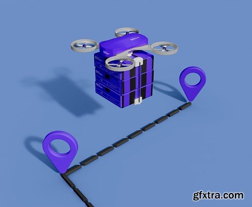 Delivery Drone Mockup PDRSEMB Delivery Drone Mockup PDRSEMB