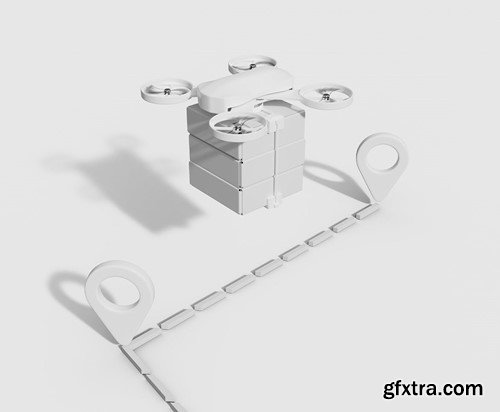 Delivery Drone Mockup PDRSEMB Delivery Drone Mockup PDRSEMB