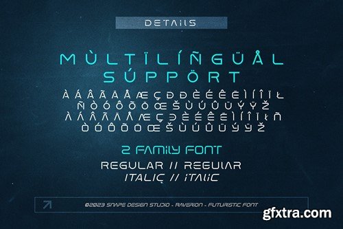 Raverion - Futuristic Font 4GAZASB Raverion - Futuristic Font 4GAZASB