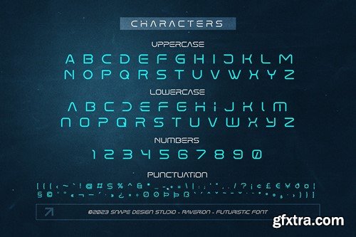 Raverion - Futuristic Font 4GAZASB Raverion - Futuristic Font 4GAZASB