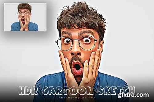 HDR Cartoon Sketch photoshop action N3N23PV HDR Cartoon Sketch photoshop action N3N23PV
