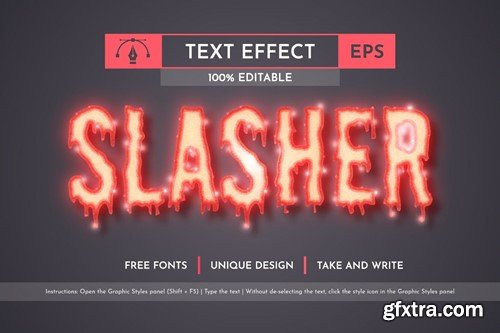 Slasher - Editable Text Effect, Font Style TDBYTKT Slasher - Editable Text Effect, Font Style TDBYTKT