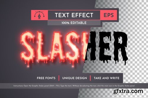 Slasher - Editable Text Effect, Font Style TDBYTKT Slasher - Editable Text Effect, Font Style TDBYTKT