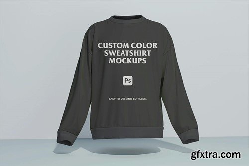 Crewneck sweatshirt realistic mockup W5RQPVC Crewneck sweatshirt realistic mockup W5RQPVC