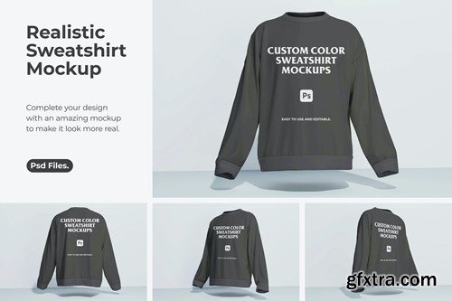 Crewneck sweatshirt realistic mockup W5RQPVC Crewneck sweatshirt realistic mockup W5RQPVC