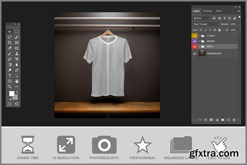 T-Shirt on Hanger Mockup - V Neck URMEZCT T-Shirt on Hanger Mockup - V Neck URMEZCT