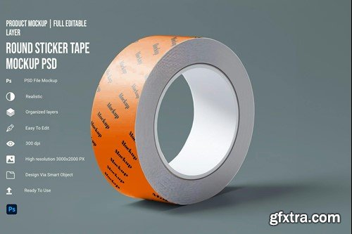 Round Sticker Tape Mockup HL7769G Round Sticker Tape Mockup HL7769G