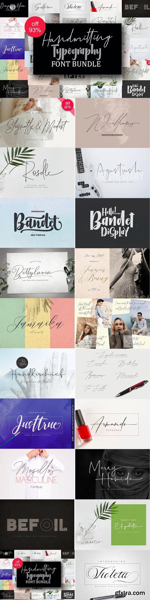 Handwritting Typography Font Bundle - 36 Premium Fonts [Re-Up]