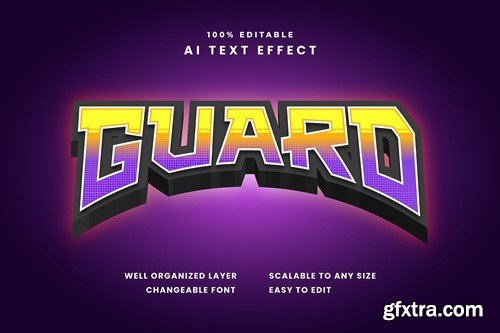 Guard Text Effect LLXASJ4 Guard Text Effect LLXASJ4