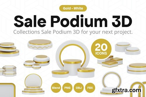 Sale White Stage Podium 3D 95QMA2Y