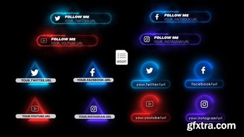 Videohive Neon Social Media Lower Thirds 26317031 Videohive Neon Social Media Lower Thirds 26317031
