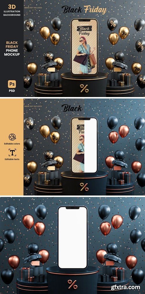 Black Friday Mobile Phone Mockup E54349S Black Friday Mobile Phone Mockup E54349S