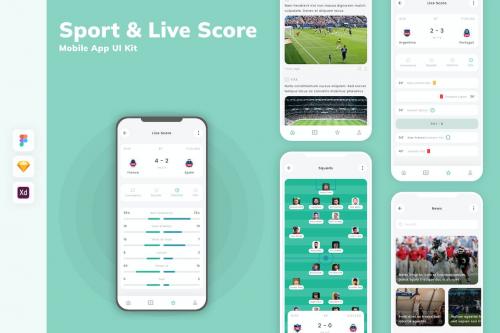 Sport & Live Score Mobile App UI Kit Sport & Live Score Mobile App UI Kit