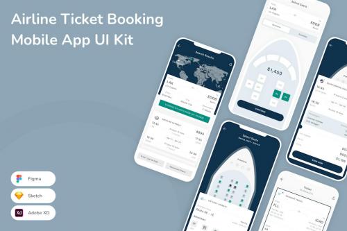 Airline Ticket Booking Mobile App UI Kit Airline Ticket Booking Mobile App UI Kit